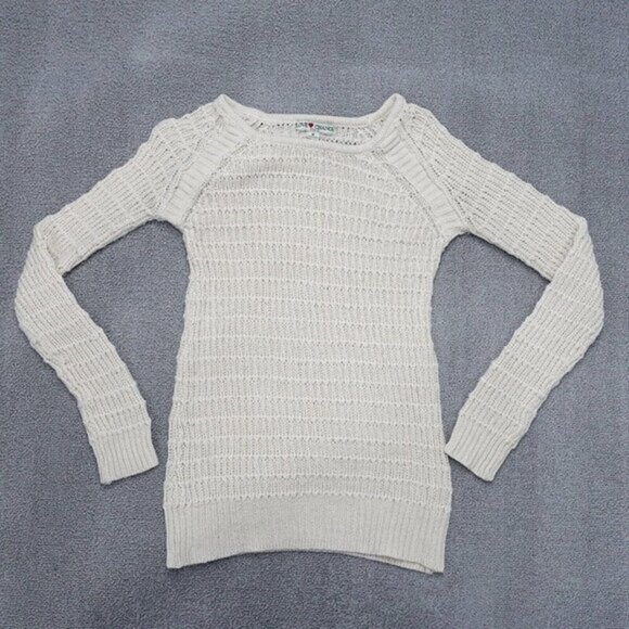 Love Change Loose Open Knit Sweater Women Size Medium Cream Ivory‎ Fitted - Picture 1 of 4